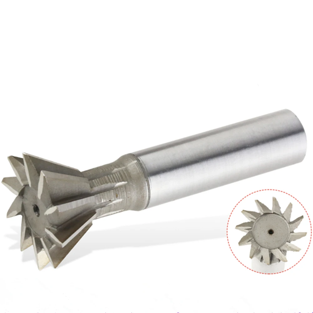 10mm 12mm 16mm 20mm 25mm 30mm 40mm 50mm 60mm Dovetail Milling Cutter 45 55 60 Degrees CNC Router Bit Straight Shank HSS End Mill