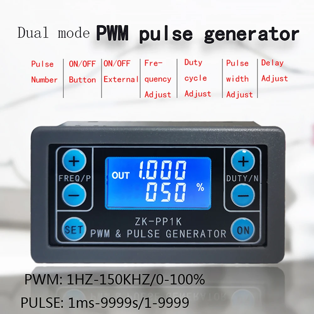 PP2K Dual-Mode PWM Pulse Driver For Dimming Motor Speed Control Adjustable Frequency Duty Cycle PP1K Signal Generator