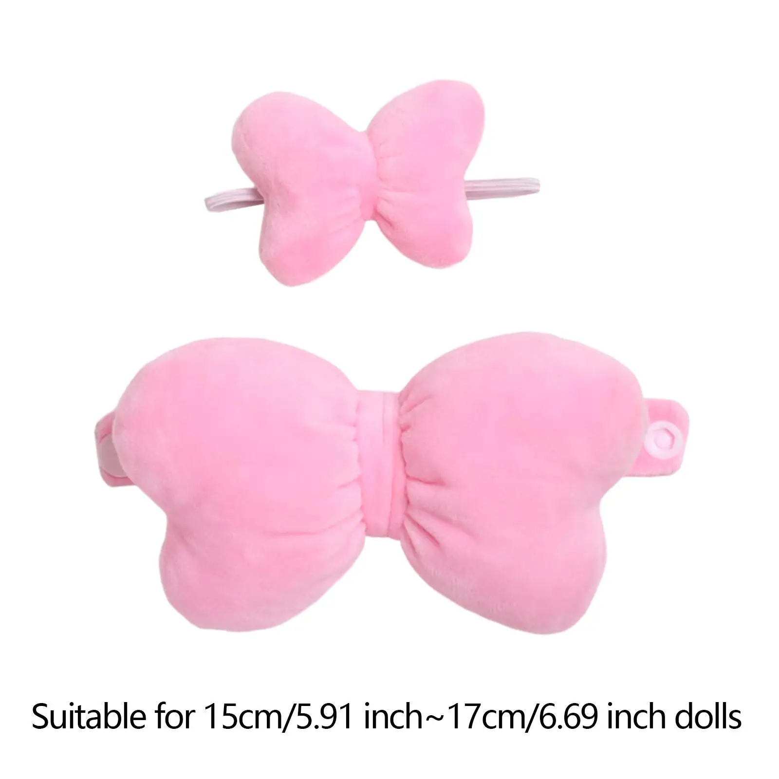 2x Dolls Bow Wing with Hairband, Miniature Clothes Accs, Handmade Clothing for 15-17cm Dolls Dress up Halloween Gifts