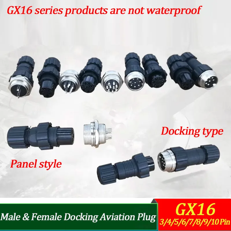 GX16 Aviation Plug Connector 2-10 Pin Male Female Round Metal Socket Cable Connector Docking/Panel Type Industrial Electronics
