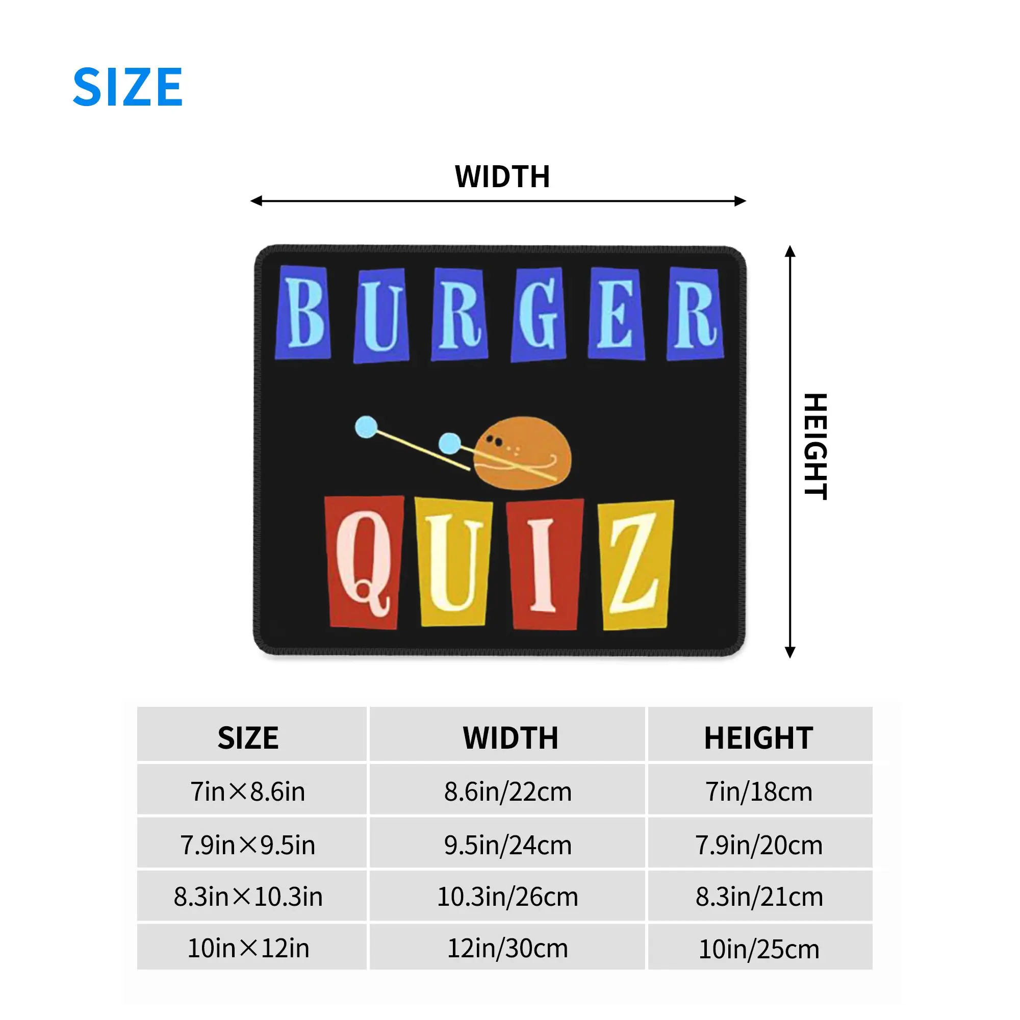 Burger Quizz New Logo Mouse Pad Computer Keyboard Mouse Mat Gamer PC Laptop Desk Mat Office Accessories Table Mats