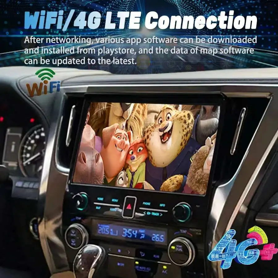 11.6 Inch Android 13 Car Head Unit GPS Wireless CarPlay Android Auto Stereo For Toyota Alphard 30/35 Vellfire 2015‑2019