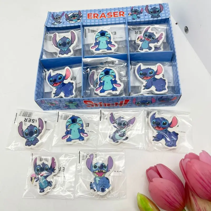 30pcs Anime Disney Lilo And Stitch Pencil Eraser Cute Cartoon Stitch Student Shaving Eraser Stationery Supplies Gift