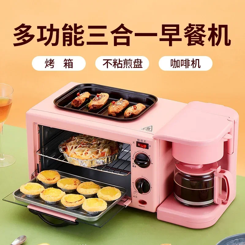 D Fast Delivery Electric Oven Maker Multi Functional Make Coffee Toast Fried Eggs 3 in 1 Breakfast Maker