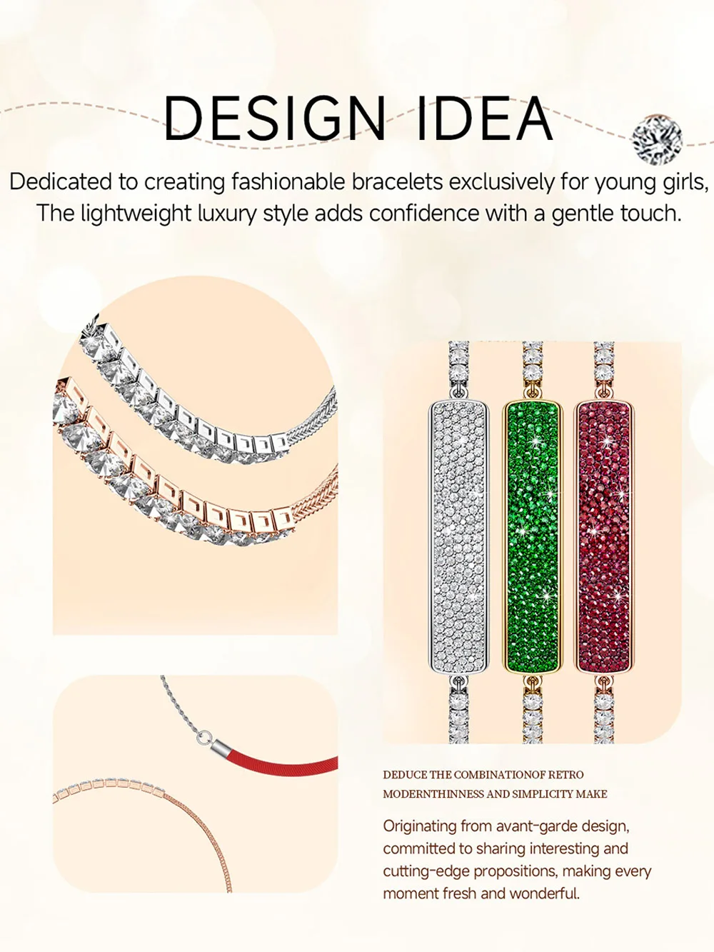 Fashion Smart Bracelet Heart Rate Pressure Sleep Monitor Women Health Smart Bands Handpicked Colored Diamonds Girl Gifts