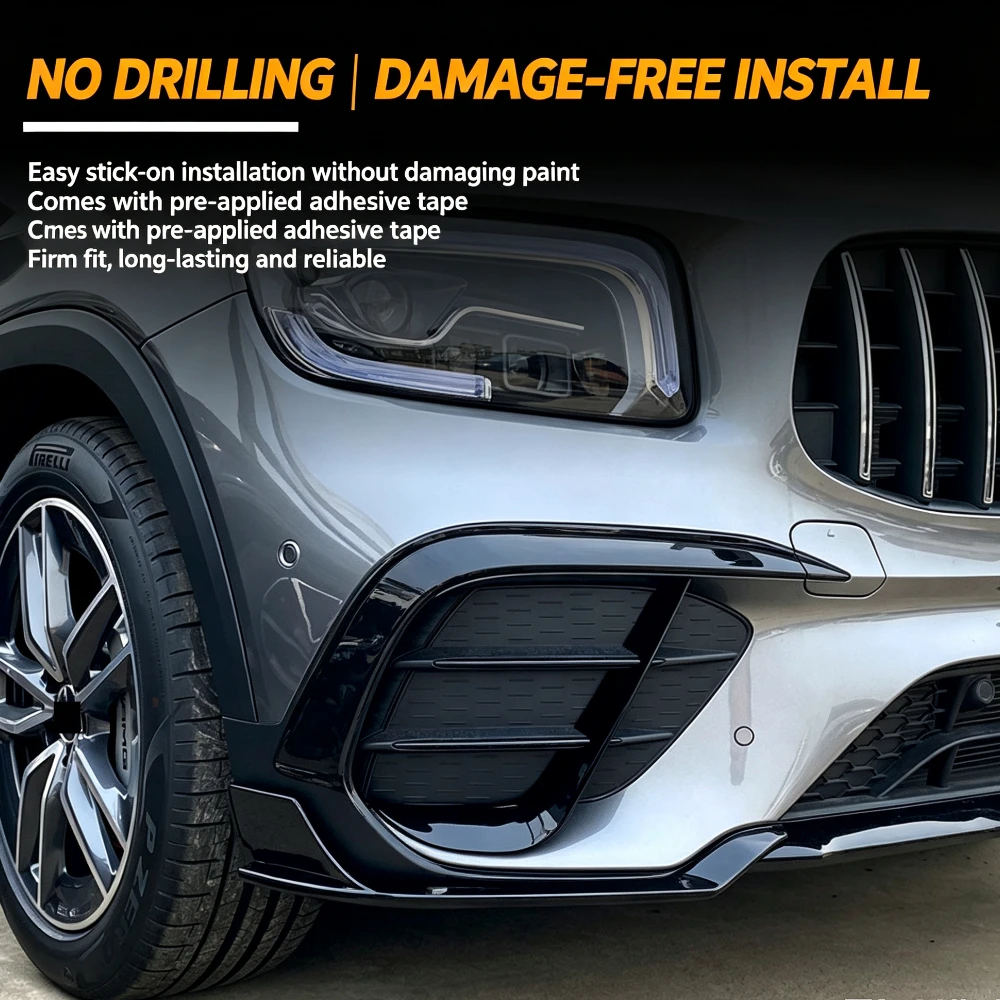 Car Front Bumper For Mercedes Benz GLB Class X247 GLB200 GLB220 GLB35 AMG 2019-2023 Side Splitter Lip Wind Knife Spoiler view 5