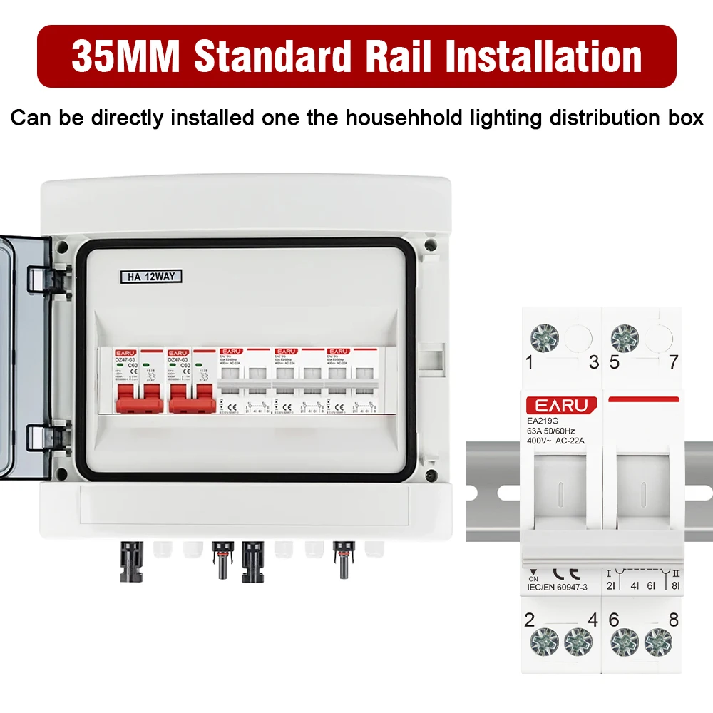 Din السكك الحديدية 1P 2P 3P 4P 40A 63A 125A وحدات MTS المزدوج الطاقة دليل نقل التبديل عزل ضغط التبديل قطاع دارة