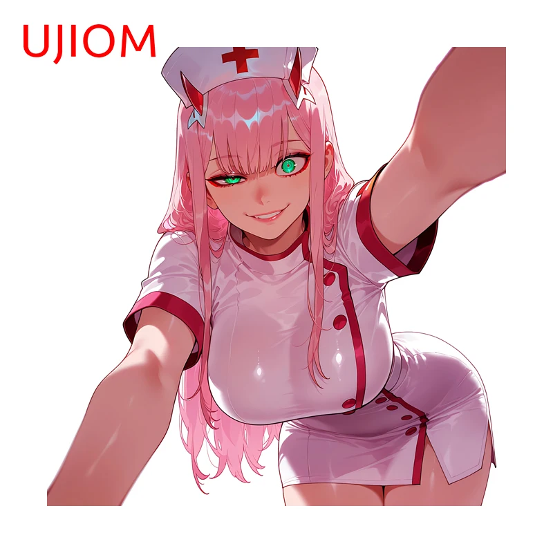 UJIOM Zero Two Seductive Nurse Big Boobs Wall Sticker Exquisite Unique Sunscreen Decal Suitable For DIY Decoration Chambre