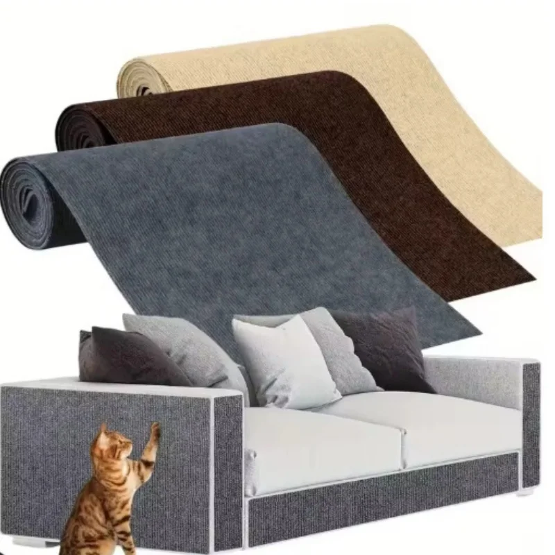 Selbstklebende Katzen-Kratzmatte Zuschneidbare Wandecken-Schutzmatte Kratzfester Sofa-Möbelschutz DIY Krallen-Schleifpad
