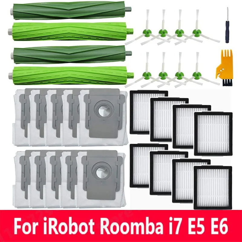 

Side Brushes & Roller Brushes & Hepa Filters for iRobot Roomba i3 i6 i7 i7+ i8 E5 E6 E&I Series Vacuum Cleaner Replacement Parts