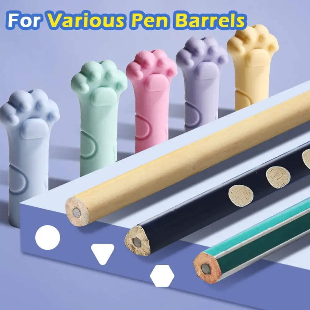 30pcs Cartoon Cat Claw Shape Eraser Pencil Cap Dual-purpose Pencil Protective Case Pen Tip Protector School Supplies