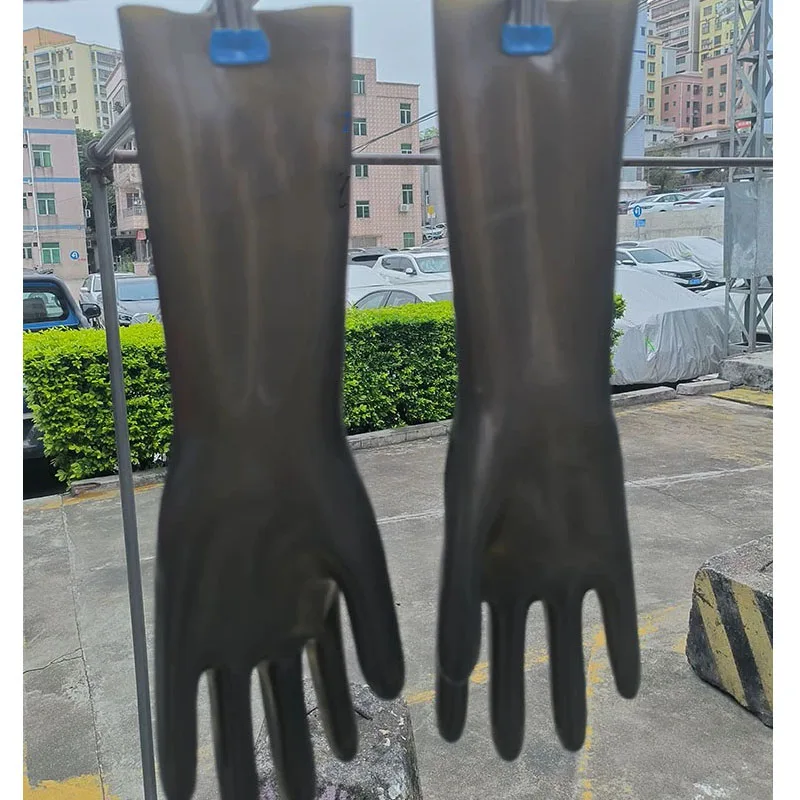 

Men Women Chlorinate Latex Gloves short Mittens Fetish Slim Seamless five fingers 3D Transparent Rubber Gloves