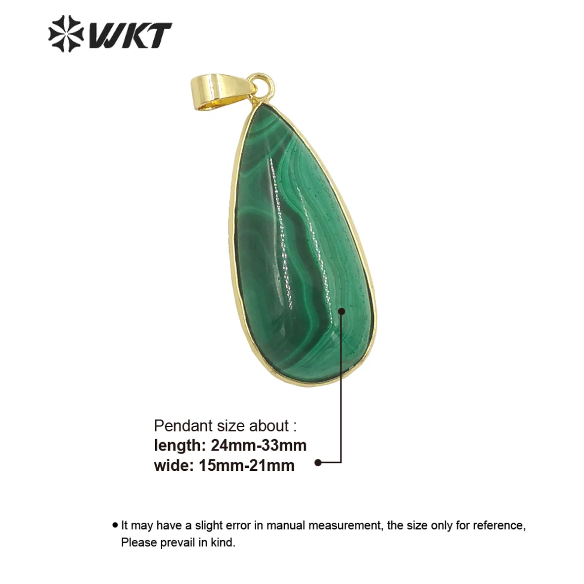 

WT-P1861 WKT 2022 High-quality Pendant Malachite Stone Gold-plate Pendant New Style Birthday Party Trend Jewelry Accessory INS