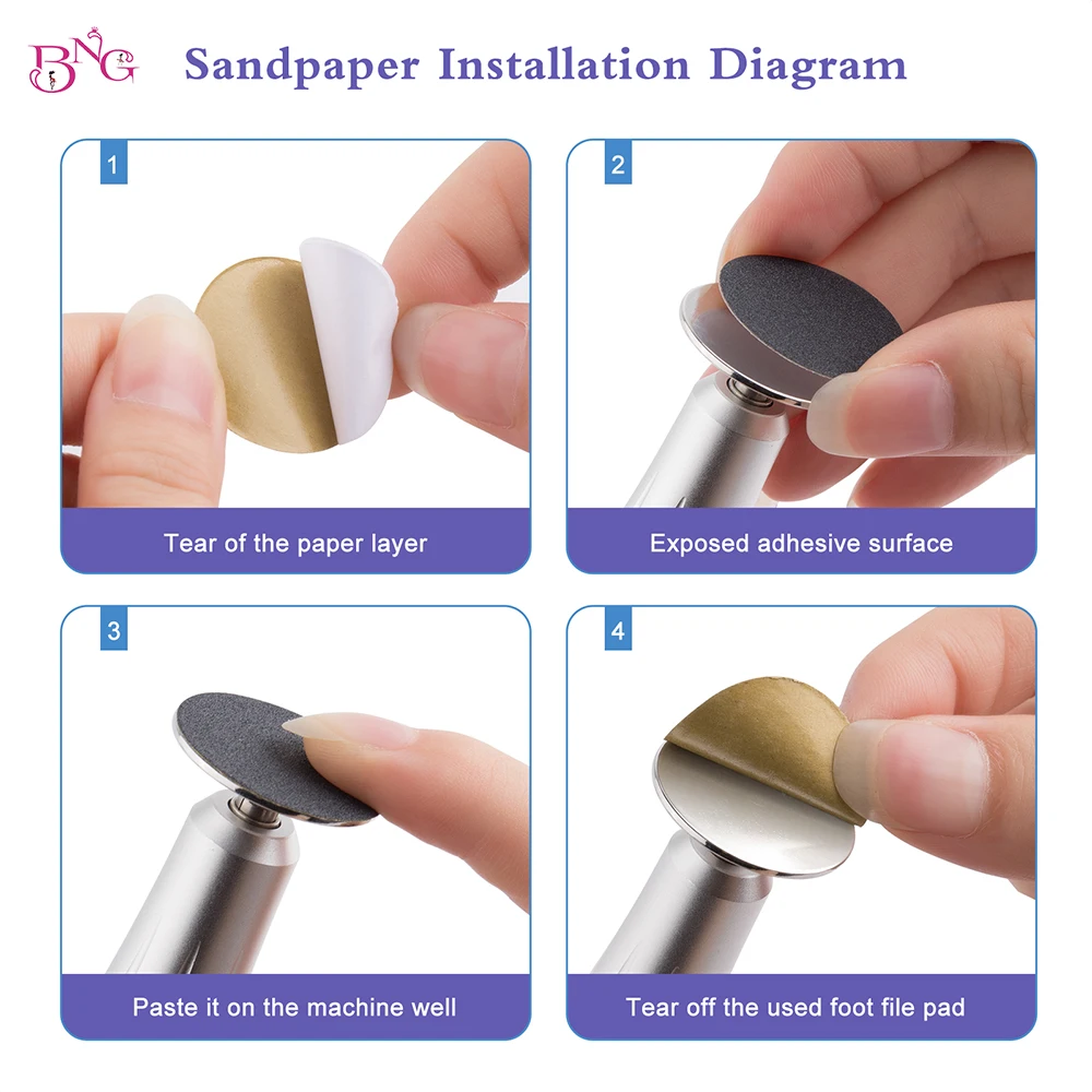 60Pcs/Box Pedicure Disc Callus Remover Pedicure Tools Professional Foot Files Replaceable Sandpaper for Feet and Heels