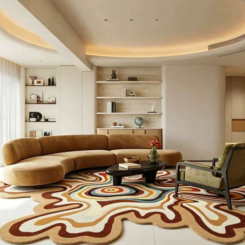 Irregular Shape Bedroom Decor Carpet Dopamine Color Carpets for Living Room Fluffy Soft Lounge Floor Mat Thick Plush Bedside Rug