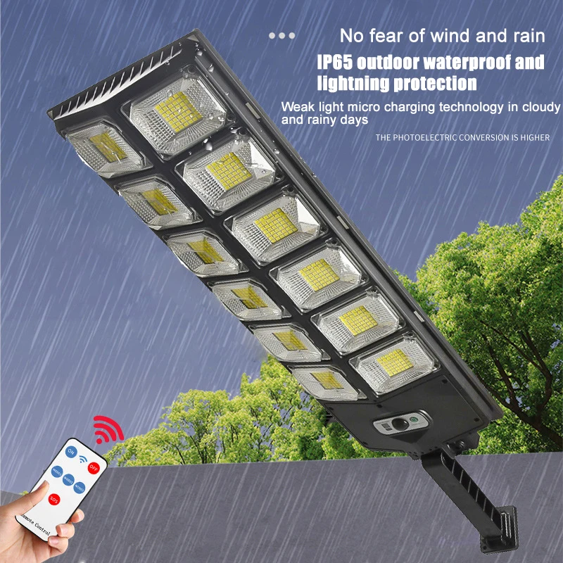 LED Super Bright Outdoor Solar Street Light Large Solar Emergency Lamp 9000 Lumens With Sensor Waterproof Sunlight Yard Lights