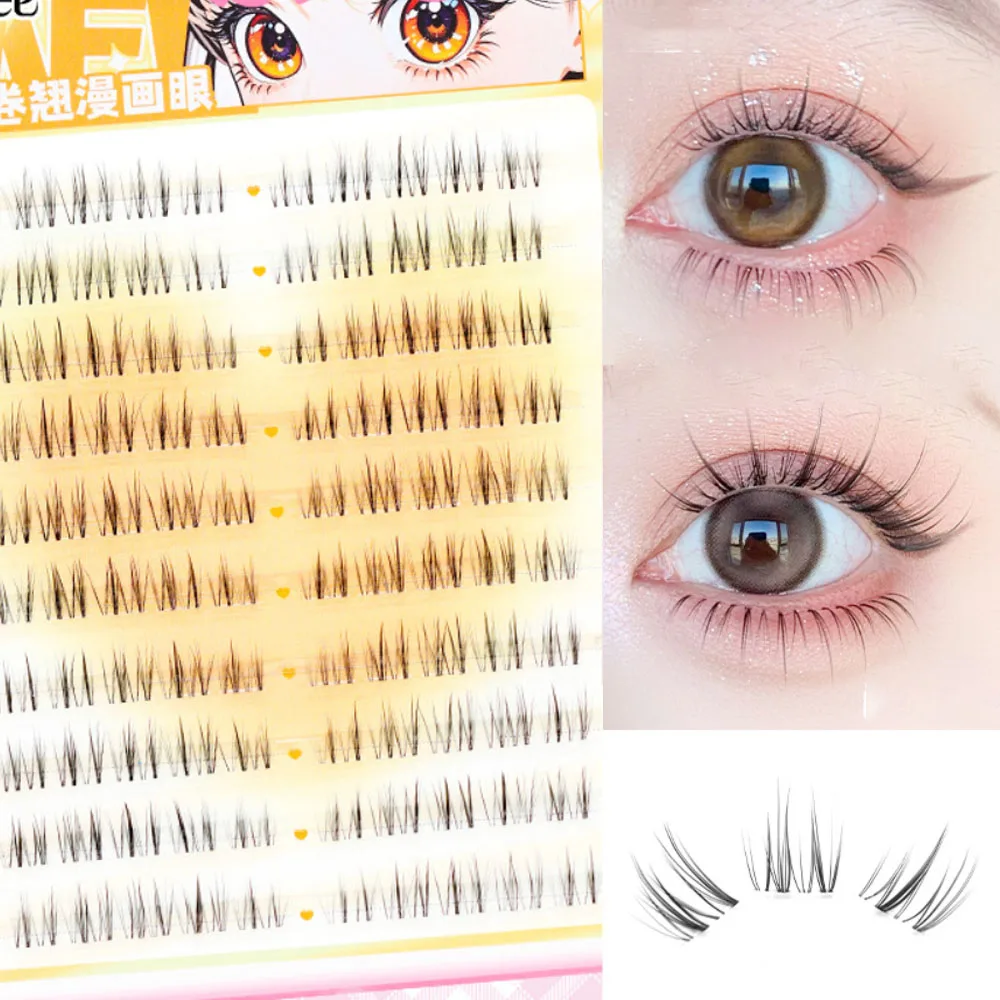 

10 Rows Korean Girl Group False Eyelash Natural Segmented Fake Lash Single Cluster Lashes Extension Idol Eye Makeup