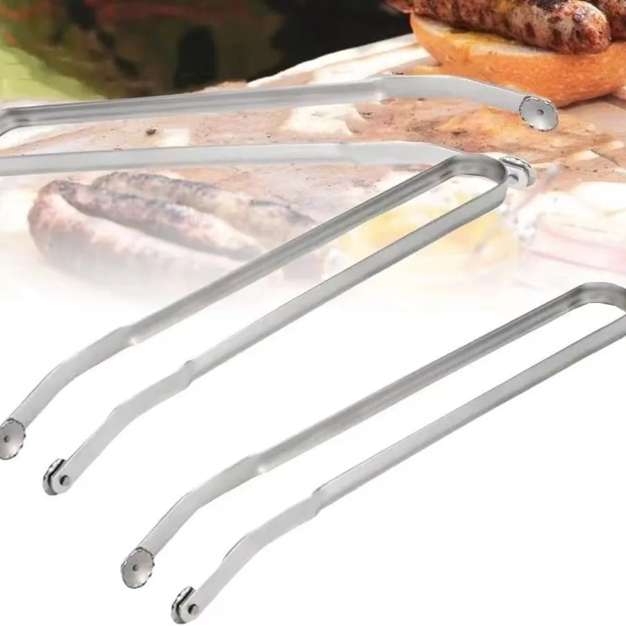 Stainless Steel BBQ Clip Multifunctional Extended Anti-scalding Tool Hot Dog Flip Clip