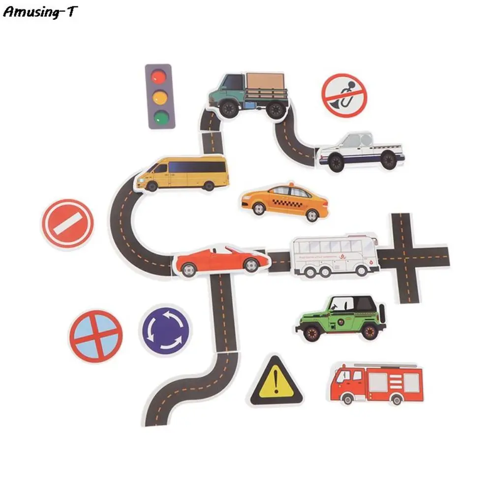 Giocattolo Traffico Auto Puzzle su rotaia Veicolo stradale Doccia Trasporto urbano Puzzle Vasca da bagno per bambini Giocattolo d'acqua Schiuma Eva Puzzle