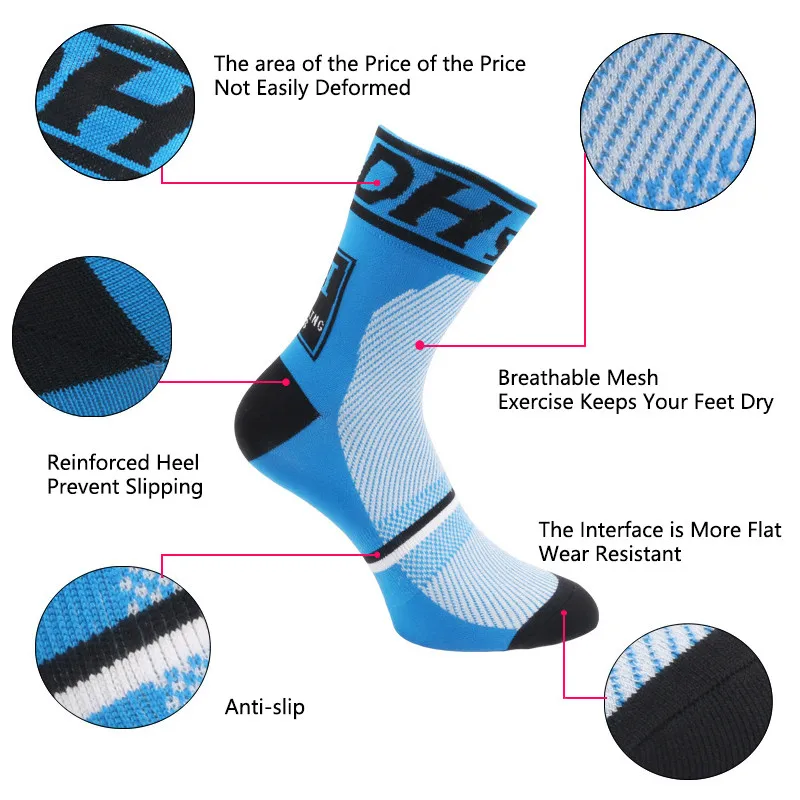 DH Sport Cycling Socks Men Women Professional Soft Breathable Bicycle Socks Outdoor Sports Socks For Running Climbing Tennis