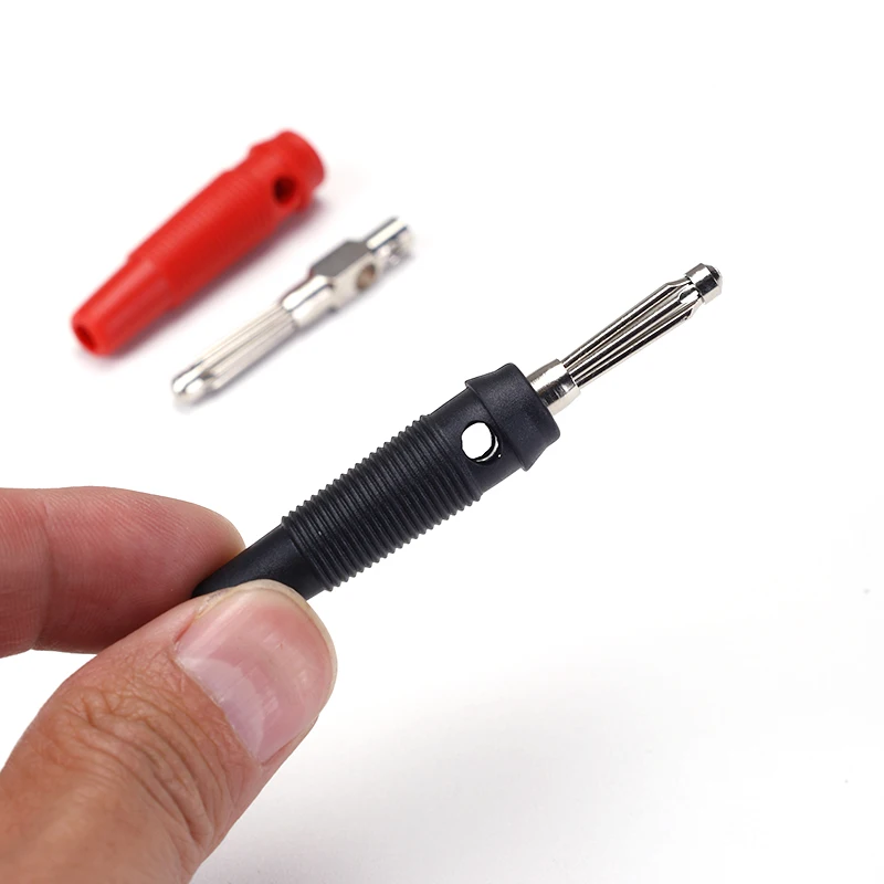 5 Stück 4mm Musik-Lautsprecherkabel-Stecker, Bananenstecker in Rot und Schwarz für Audiogeräte – Detail 3