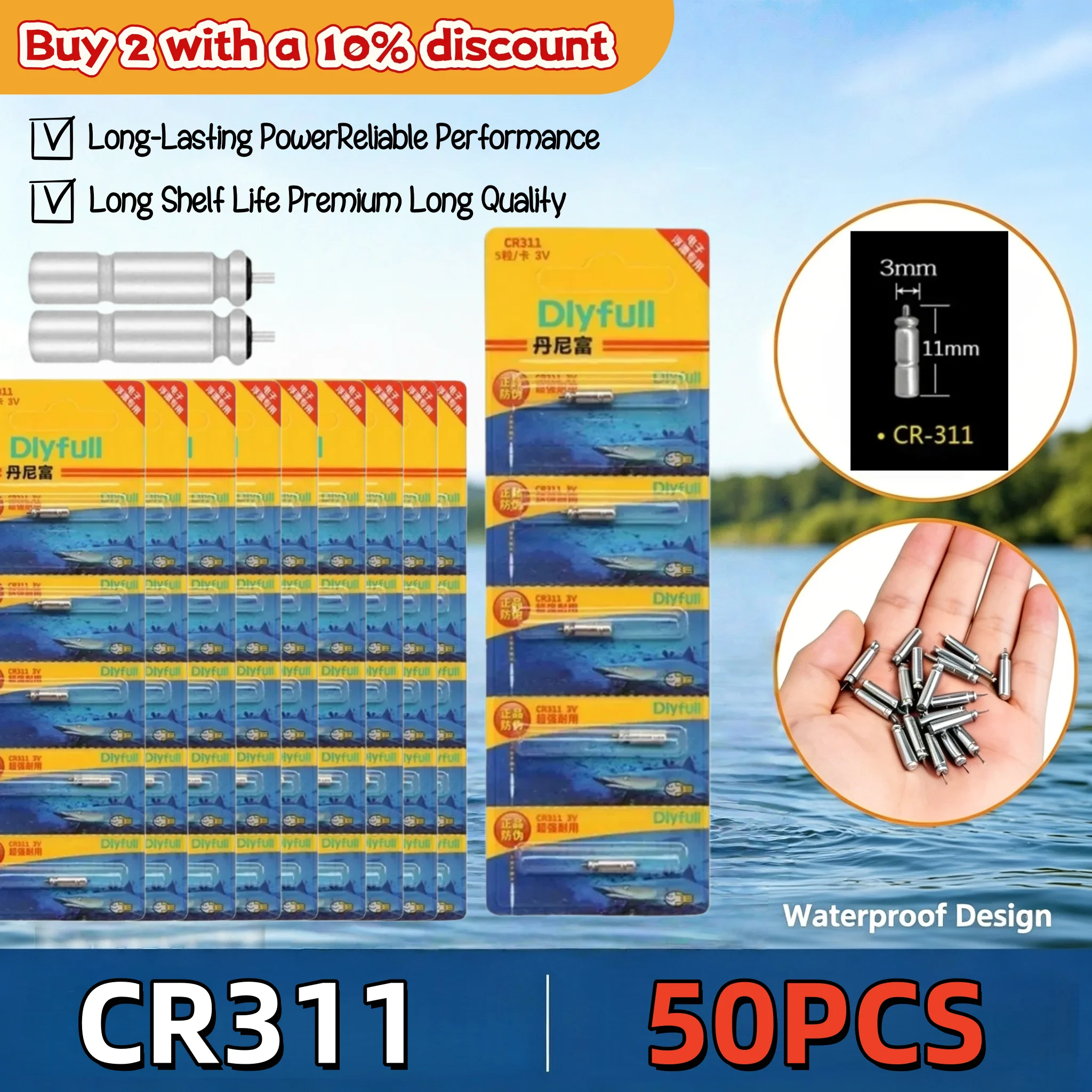 CR311 3V Luminous Battery for Night Fishing Float 5-100PCS Long Lasting Electric Fishing Float Accessories