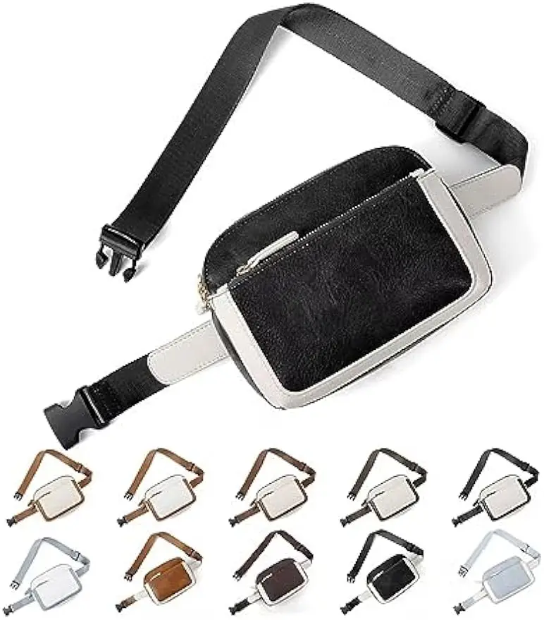 Fanny Packs For Women, Waterproof Pu Leather Belt Bag For Women With Adjustable Strap 36-55in, Fashion Waist Bags With 4 Compart