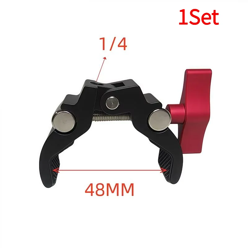 1Set Photography Accessories Camera Metal Super Clamp With Double Ball Head Magic Arm For  Monitor Light Mic Phone Mount.