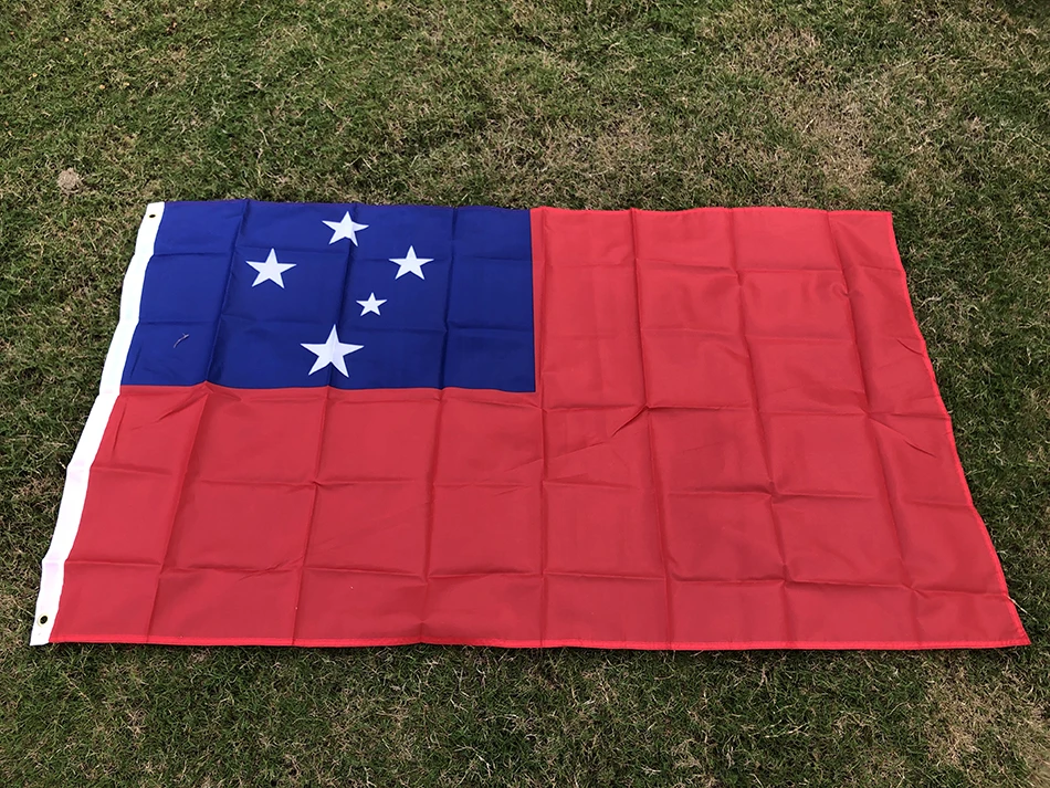 SKY FLAG Samoa flag  90x150cm Double penetration Polyester hanging Samoa WS American Samoan Flag with Brass Grommets for Decor