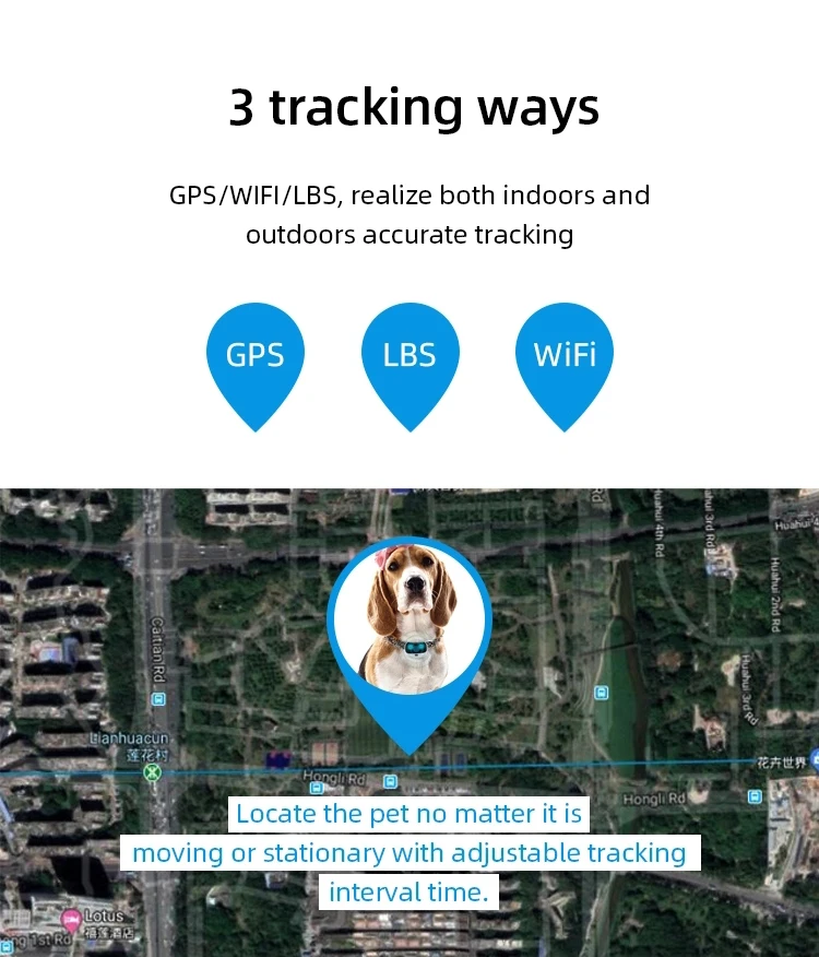 Anti Theft Gps Pet Tracker 4G Dog Cat Collar Tracking Device With Real Time Software Platform Mini