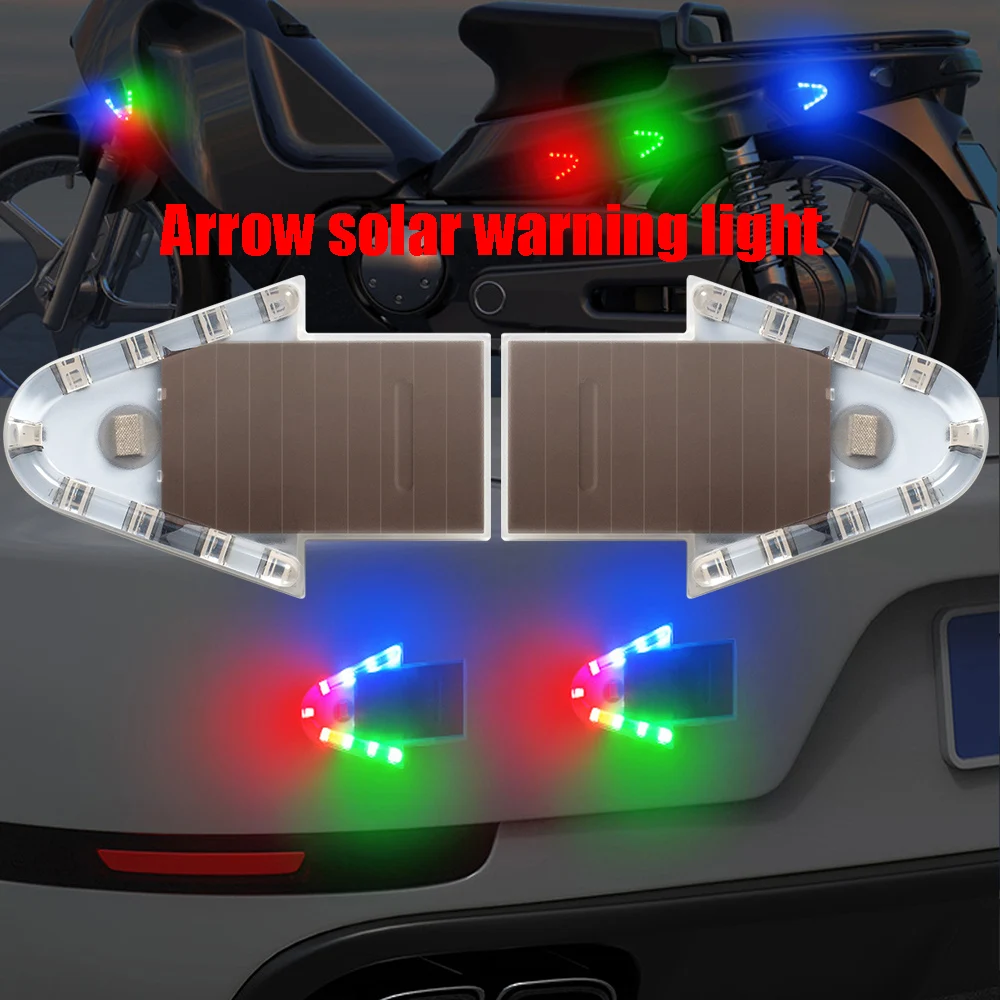 2PCS Car Warning Light,Motorcycle Arrow Flash Warning LED,6Color LED,Car Anti Rear End Collision Visual Decoration Warning Light