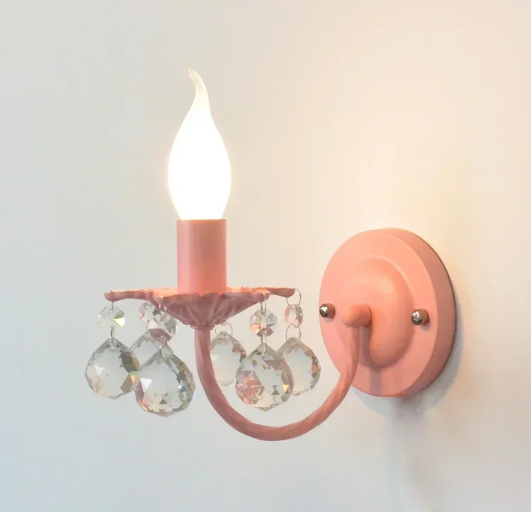 Crystal children's wall lamp creative wall lamp bedroom restaurant aisle warm wall lamp