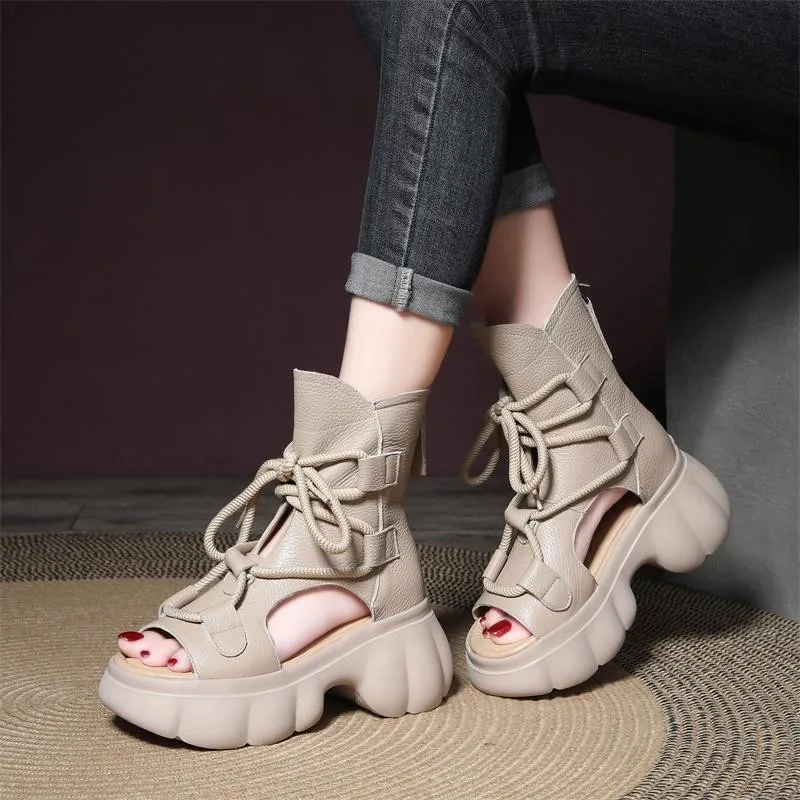 2024 Sandals Summer New Women\'s Shoes Casual All-match Non-slip Soft Soles Cross Explosion Sandals Platform Shoes