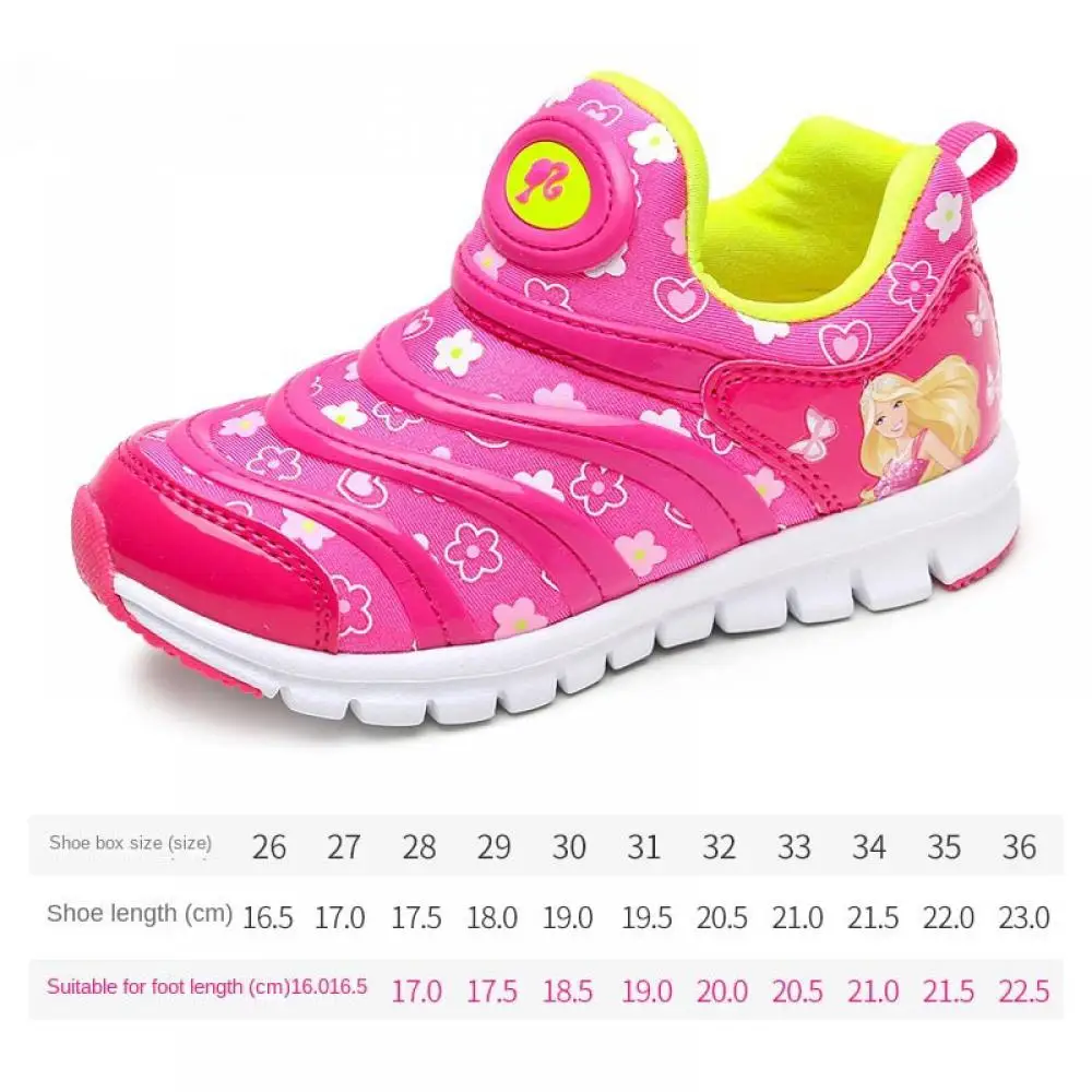 Barbie Children\'s Shoes Kawaii New Boys Girls Sports Shoes Soft Bottom Breathable Sports Sneakers Non Slip Kids Running Shoes