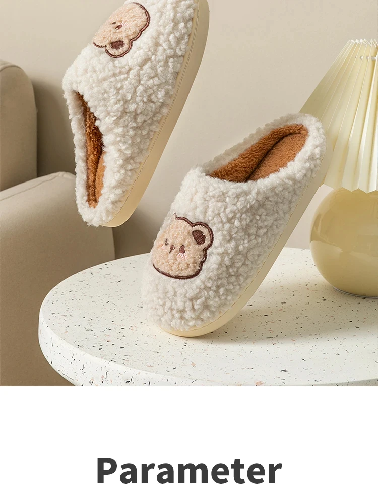 TZLDN Mode männer Hausschuhe Winter Warme Cartoon Bär Schöne Innen Weiche Sohle Nicht-slip Schlafsaal Kausalen Hause Plüsch schuhe Paar – Detail 16