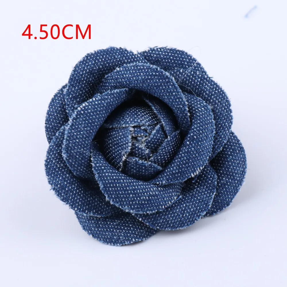 Moda tessuto denim fiori artificiali scrapbooking pizzo finiture denim fiore vestiti fai da te vestiti fiore