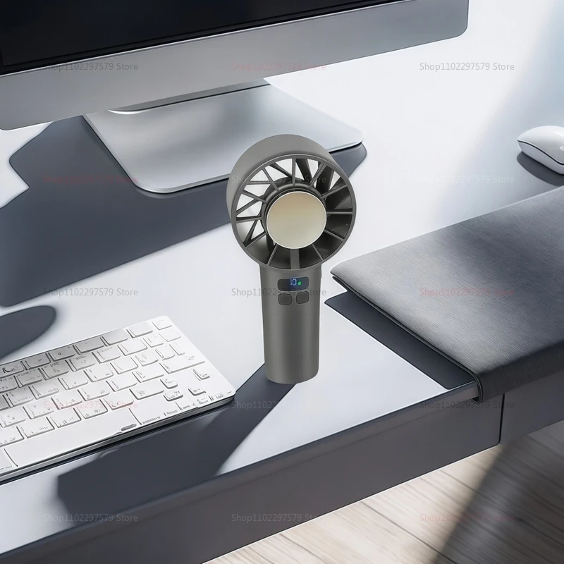 

Портативный ручной вентилятор со льдом, 5200 мАч, перезаряжаемый через USB высокоскоростной охлаждающий вентилятор со светодиодным цифровым дисплеем для путешествий на открытом воздухе