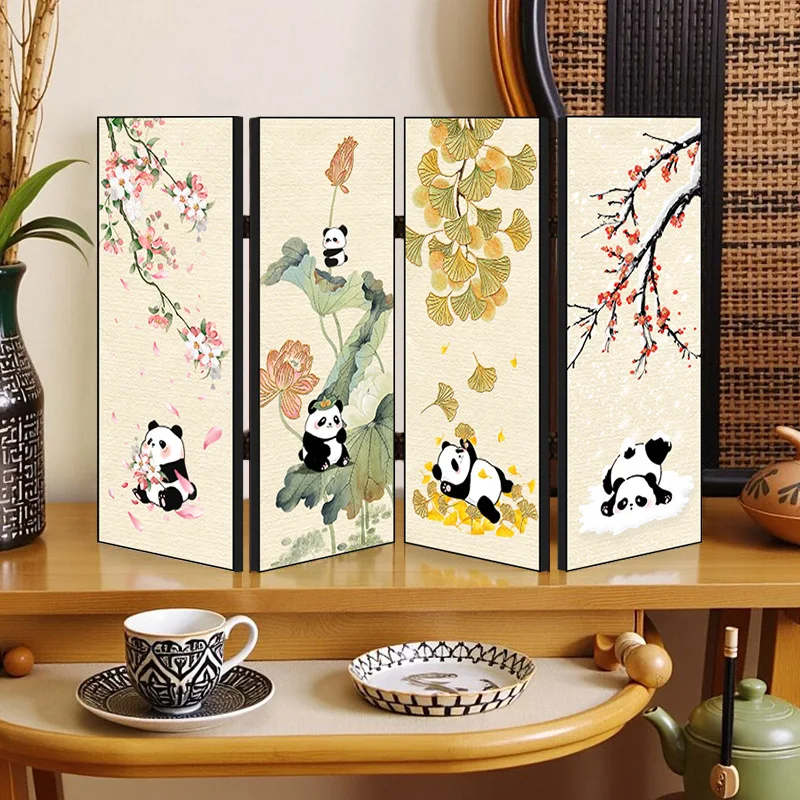 الباندا الصينية الجديدة شاشة صغيرة سطح المكتب زخرفة مدخل غرفة الشاي غرفة المعيشة ديكور الهدايا الخاصة