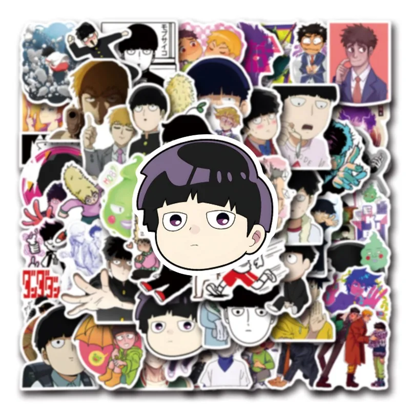 55pcs New Mob Psycho 100 Cartoon Comic Graffiti Sticker Suitcase Water Cup Car Laptop Decoration Sticker