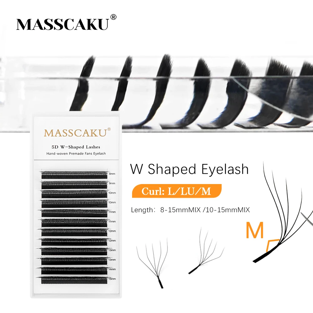 MASSCAKU LU(M)/L Krul YY/3D/4D/5D W Wimpers 8-15mm Zacht Licht Zacht Professionele Wimper Individuele Wimpers Makeup Tools Leverancier