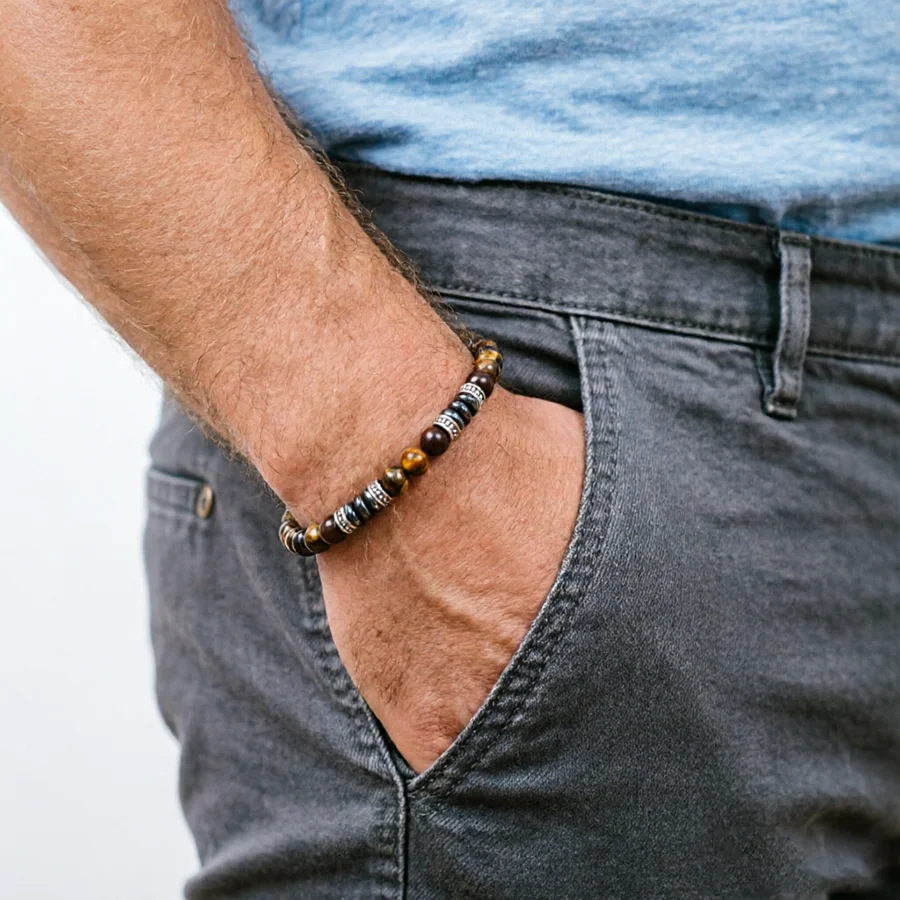 Bracelet élégant pour homme, 6 mm, Sodalite, Œil de tigre, Howlite, pierre énergétique, bracelet de guérison, accessoire de poignet polyvalent, joias