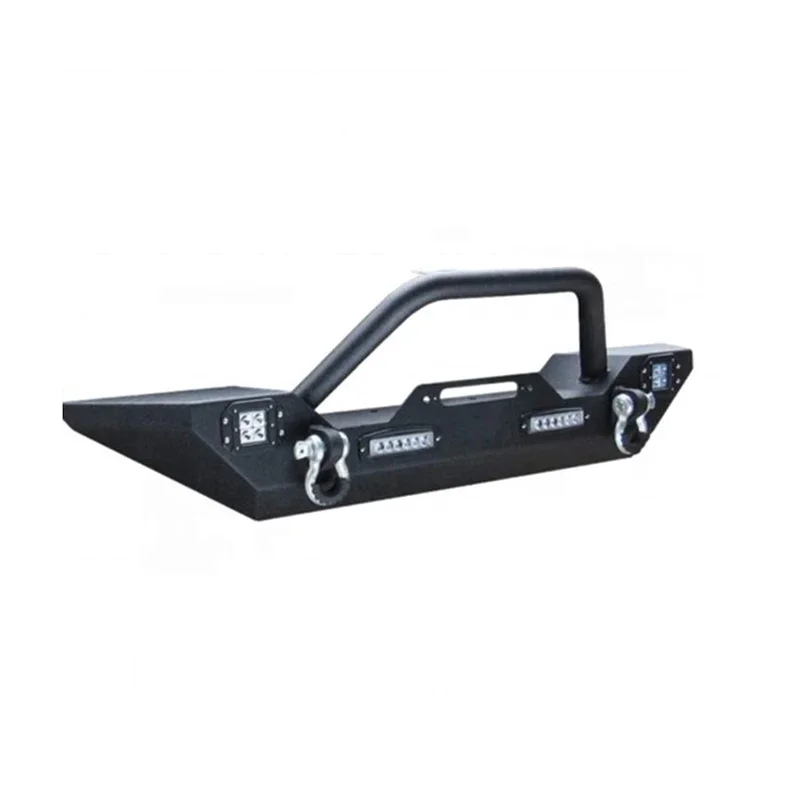 Heavy-duty Performance Premium-quality  Manganese Steel Front Bumper with Lights For Jeep Wrangler JK/JL/JT