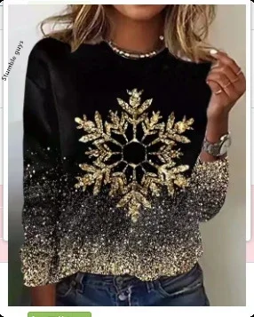 

Ladies Sweater Autumn Winter Christmas Fashion Casual European American Style Soft Warm Santa Hoodie Deer Knit Top