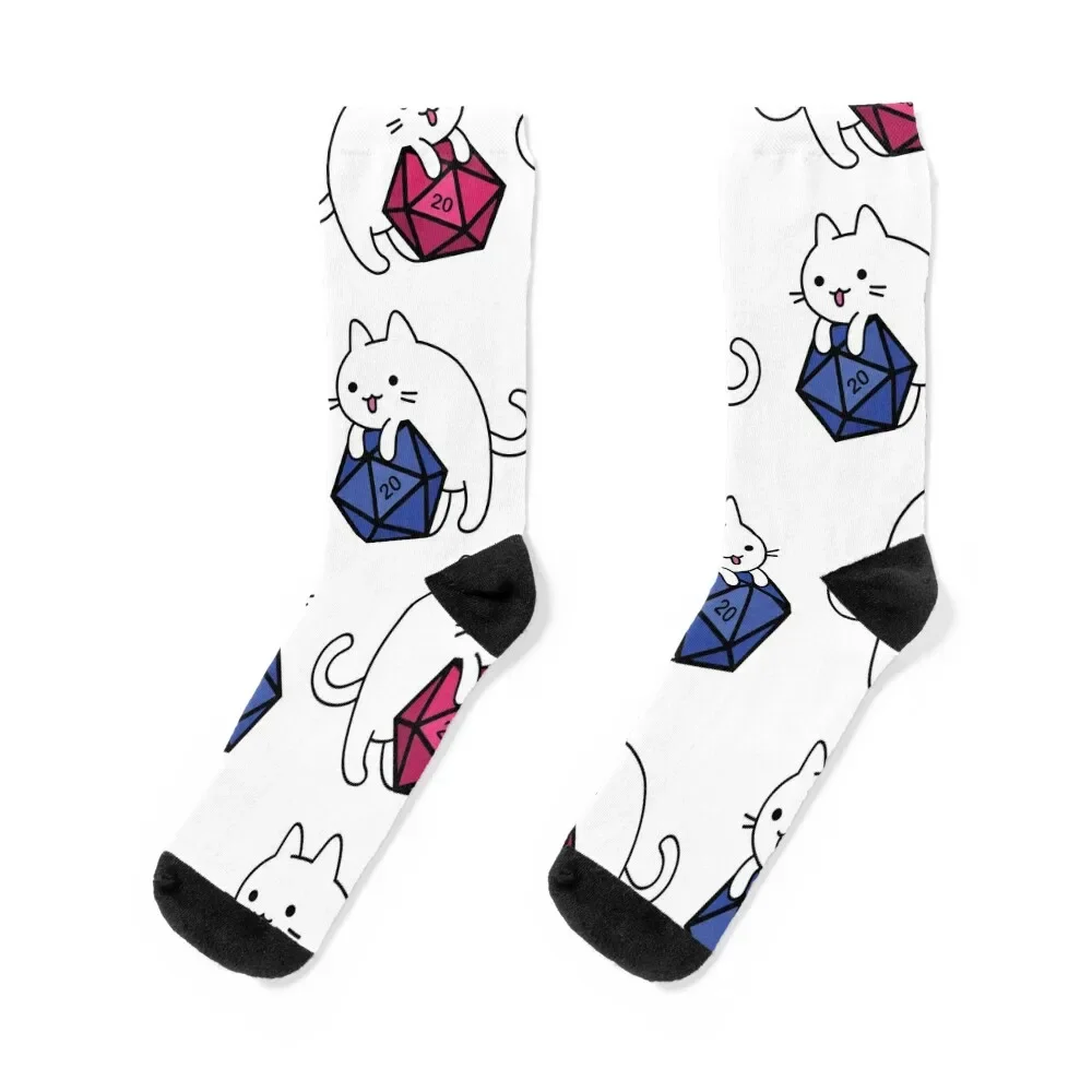 

Dungeon Meowster - DnD Dungeon Master Cat with D20 Socks fashionable crazy loose hip hop Socks For Girls Men's