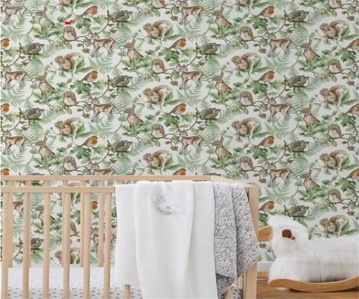 مخصص الحيوان الأرنب نمط خلفية مطعم فندق الديكور خلفية خلفية الفن الاستوائي ثلاثية الأبعاد خلفيات ديكور المنزل #3