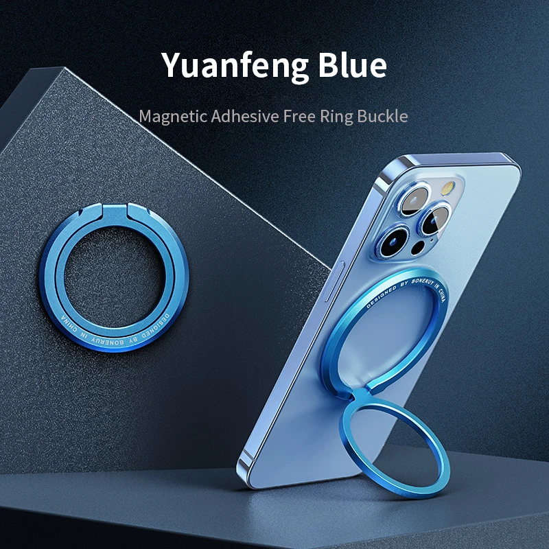 Magnetic Cell Phone Ring Holder Compatible Mag Safe Removable Cell Phone Grip Kickstand For iPhone 14 pro 12 Pro Max 13 Series