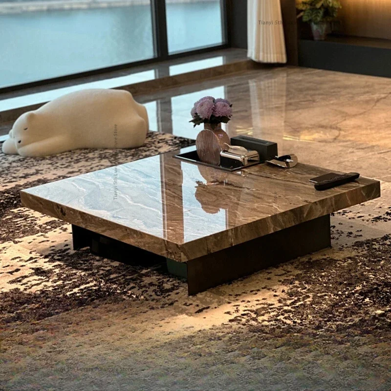 

Italian Luxury Rock Plate Coffee Tables Nordic Metal Living Room Centre Coffee Tables Sofa Side Home Furniture Salontafel FYCT