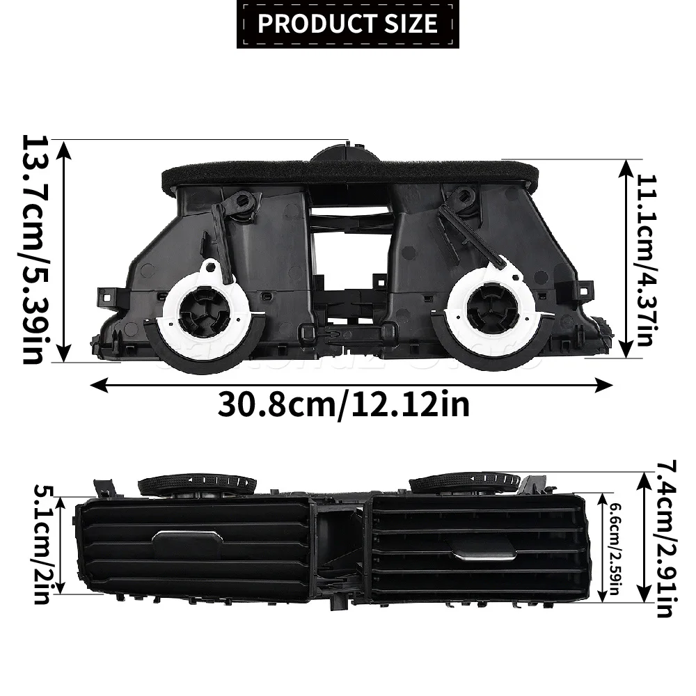 Front Dashboard Center AC Air Vent Outlet Grille Replacement Black 5GG819728R For VW Golf Mk7 Mk7.5 GTI GTD GTE R 5G 2013-2020