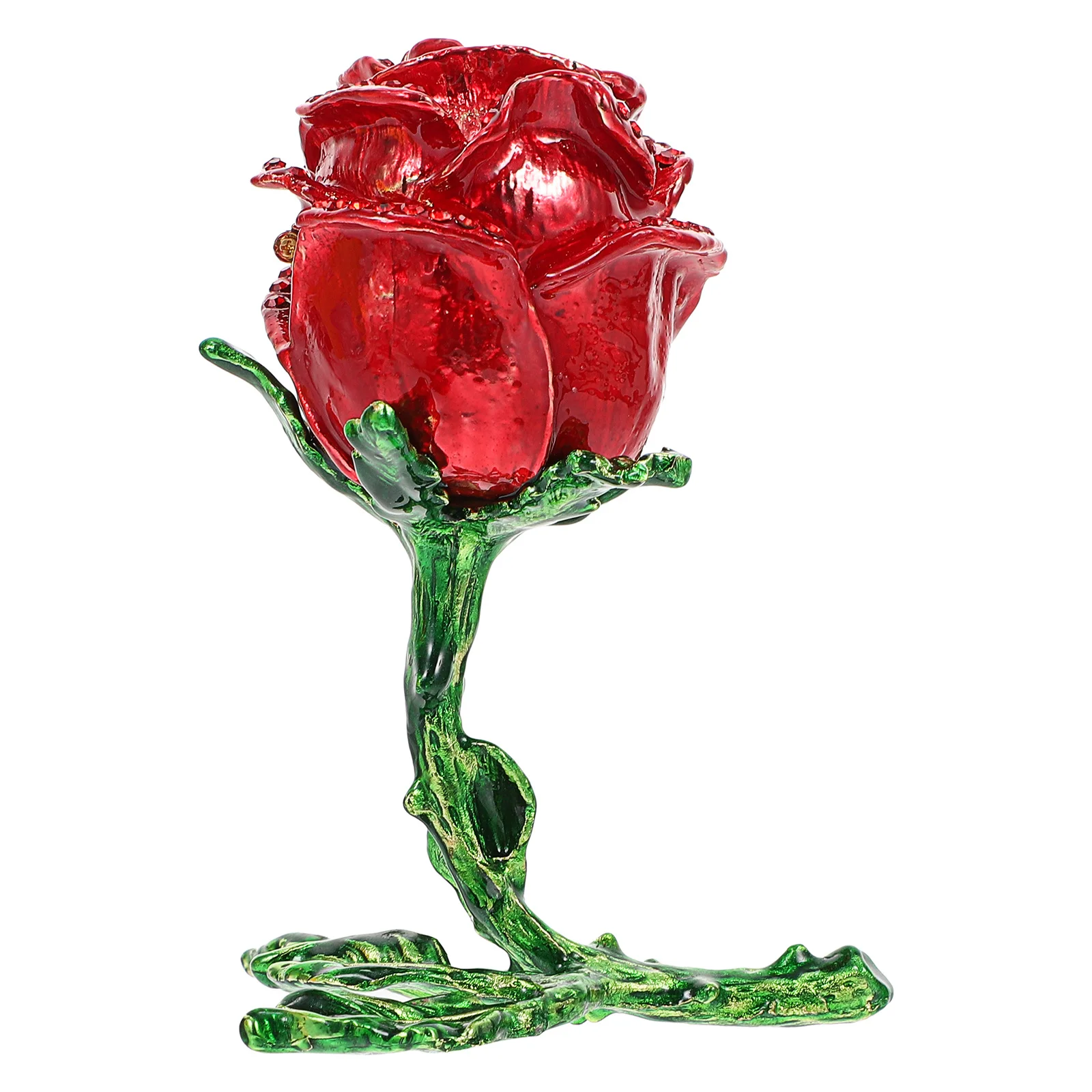 Unique Chic Rose Flower Alloy Jewelry Organizer for Kids Desktop Adornment Necklace Earring Headdress Tidying Up