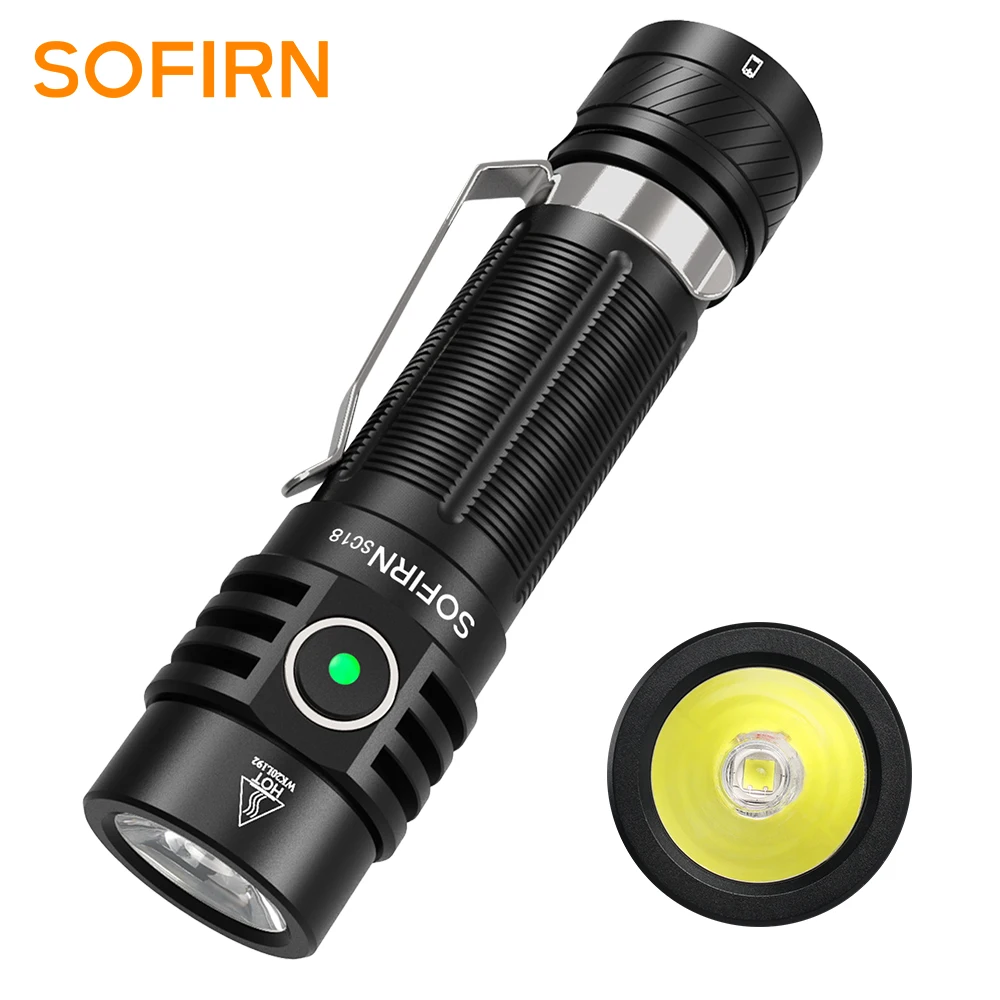 Sofirn SC18 - Linterna EDC 1800lm para pesca, USB-C con óptica TIR